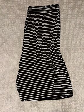 J Crew Black and White Striped Women's Fold Waist Skirt